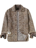 Japanese Style Retro Cotton Lapel Pockets Jacket for Men