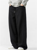 Retro Men's Comfy Japanese Style Elastic Waist Drawstring Loose Pants