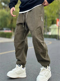 ‌Men's American Style Loose Fit Utility Cargo Jogger Pants Casual Streetwear‌