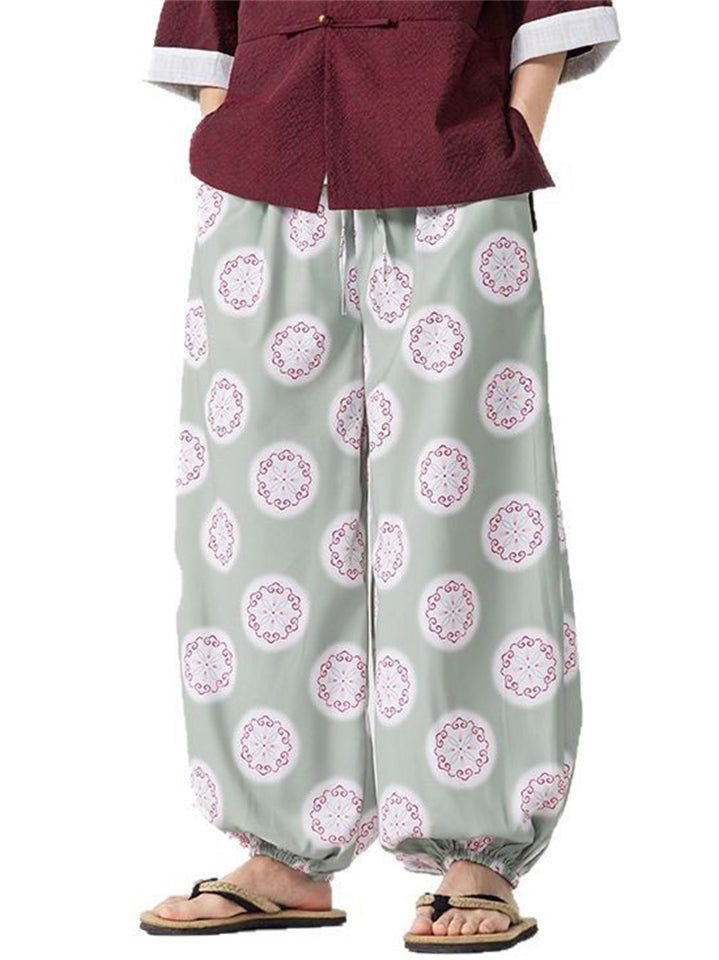 Summer Men's Comfy Elastic Ankle Style Wide Leg Pants