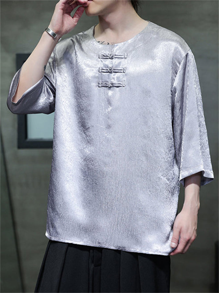 Men's Summer Chinese Style Cool Casual Half Sleeve Shirts