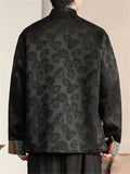 Men Spring Autumn Chinese Floral Jacquard Long Sleeve Tang Suit Jackets