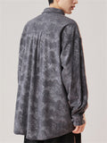 Chinese Style Frog Button Men's Lapel Print Long Sleeve Shirts