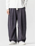 Japanese Style Autumn Loose-Fit Pants for Men with Elastic Waist