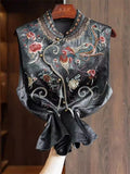 Women's Ethnic Style Retro Phoenix Embroidered Round Neck Vest
