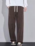 Men's Comfy Loose Drape Knitted Pattern Straight Leg Casual Pants