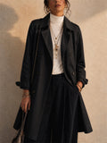 Women Classic Double Breasted Mid Length Trench Coat