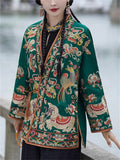 Women's Ethnic Style Totem Embroidered Lace Up Cardigan Jacket