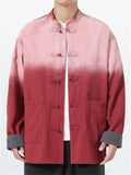 Men's Chinese Style Gradient Stand Collar Long Sleeve TangSuit Jackets