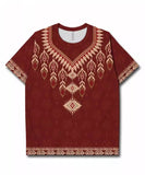 Men's Summer Boho Ethnic Style Printed Quick-Dry Short Sleeve Shirts