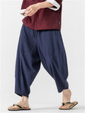 Men's Summer Comfy Solid Color Drop Crotch Pants