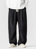 Japanese Style Autumn Loose-Fit Pants for Men with Elastic Waist