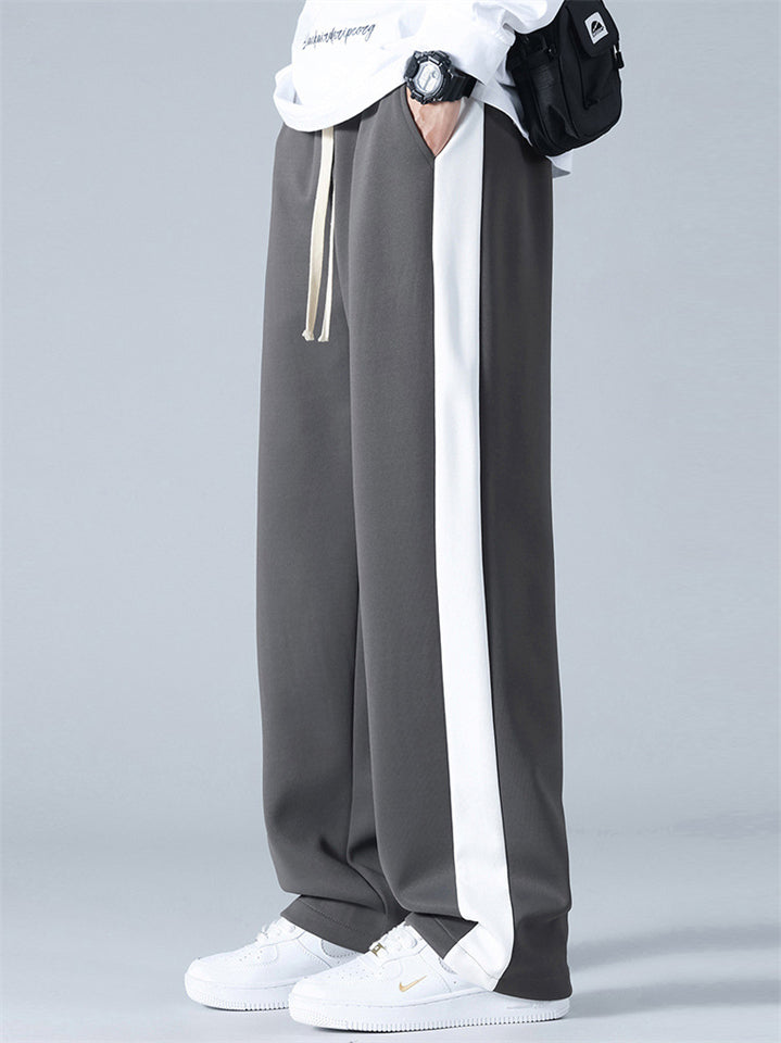 ‌Men's Drape Loose Fit Side Stripe Straight Leg Sweatpants Casual Daily Wear‌
