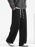 Men's Solid Color Casual Drape Wide Leg Straight Pants