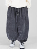‌Men's Streetwear‌ Elastic Waist Loose Fit Drawstring Bloomer Pants