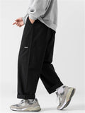 Men's Japanese Style Streetwear Loose Fit Straight Leg Cargo Pants with Pockets