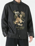 Men's Chinese Loong Embroidery Frog Button Tang Suit Jacket