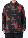 Men's Winter Chinese Style Floral Printed Cotton-padded Tangsuit Coat