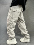 Men's Retro Winter Thick Casual Sweatpants with Multiple Pockets