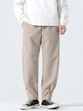 Comfy Textured Jogger Pants for Men with Elastic Waist and Cuffed Hems