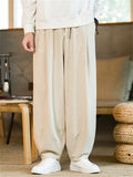Men's Chinese Style Linen Blend Loose Fit Casual Bloomer Pants
