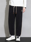 ‌Men's Corduroy Loose Fit Casual Jogger Sweatpants with Side Stripes