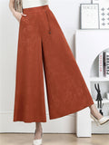 Women's High-Rise Ice Silk Bamboo Floral Pattern Pants
