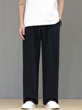 Men's Summer Vintage Linen Drawstring Straight Wide Leg Pants