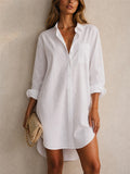 Women Casual Oversized Button Down Shirt Dress