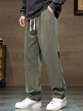 Men's Autumn Cotton Blend Casual Workwear Straight Loose Fit Pants