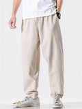 Casual Men's Linen Drawstring Straight Pants