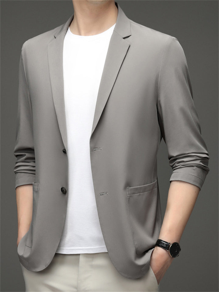 Men's Casual Solid Color 3/4 Sleeve Single Breasted Suit Jackets