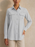 Women Button Down Shirt Quick Dry Roll Sleeve Outdoor Top