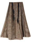 Women Holiday High Waist  A-Line Maxi Skirt