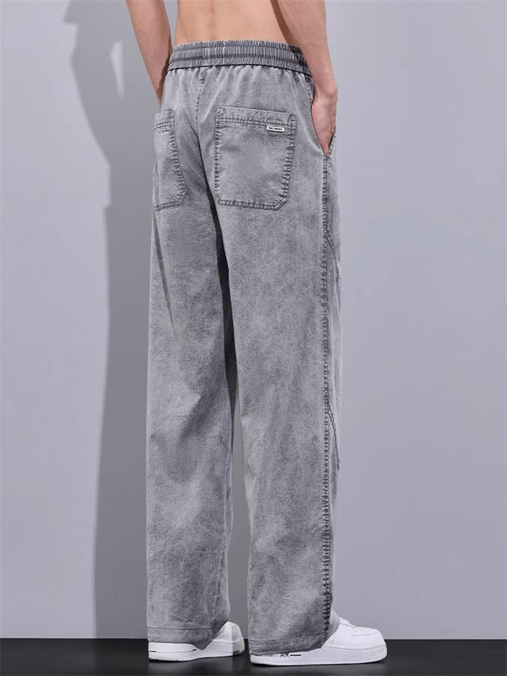 Men's Loose Straight Leg Lightweight Ice Silk Casual Jeans for Summer