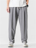 Men's Comfortable Linen Regular Fit Straight-Leg Trousers