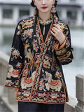 Women's Ethnic Style Totem Embroidered Lace Up Cardigan Jacket