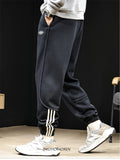 ‌Men's Autumn Retro Striped Loose Fit Workwear Jogger Pants Casual Daily Wear‌