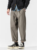 Men's Korean Style Simple Casual Solid Color Straight Leg Cargo Pants