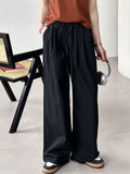 Women's Elastic Waist Wide-Leg Straight Cargo Pants