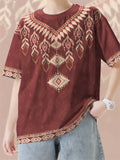 Men's Summer Boho Ethnic Style Printed Quick-Dry Short Sleeve Shirts