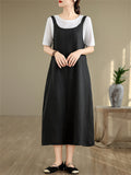 Women's Simple Solid Color Loose Overall Midi Dress