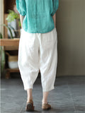 Women's Summer Casual Elastic Waist Harem Cropped Pants