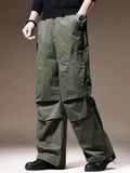 ‌Men's Autumn Retro Loose Fit Straight Leg Baggy Cargo Parachute Pants
