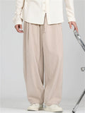 Men's Casual Cozy Solid Color Wide Leg Elastic Waist Corduroy Pants