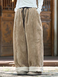 ‌Men's Winter Retro Warm Thermal Lined Corduroy Drawstring Pants