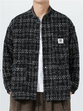 Men's Autumn Vintage Chinese Style Plaid Pockets Stand Collar Tangsuit Jackets