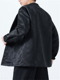 Men's Autumn Vintage Jacquard Stand Collar Long Sleeve Shirts