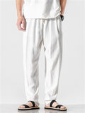 Men's Comfortable Linen Regular Fit Straight-Leg Trousers