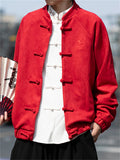 Men's Casual Chinese Style Embroidered Mandarin Collar Tang Jacket